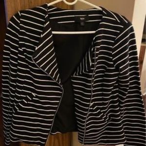 Mossimo: Black and White Striped Blazer: Women's Size XS